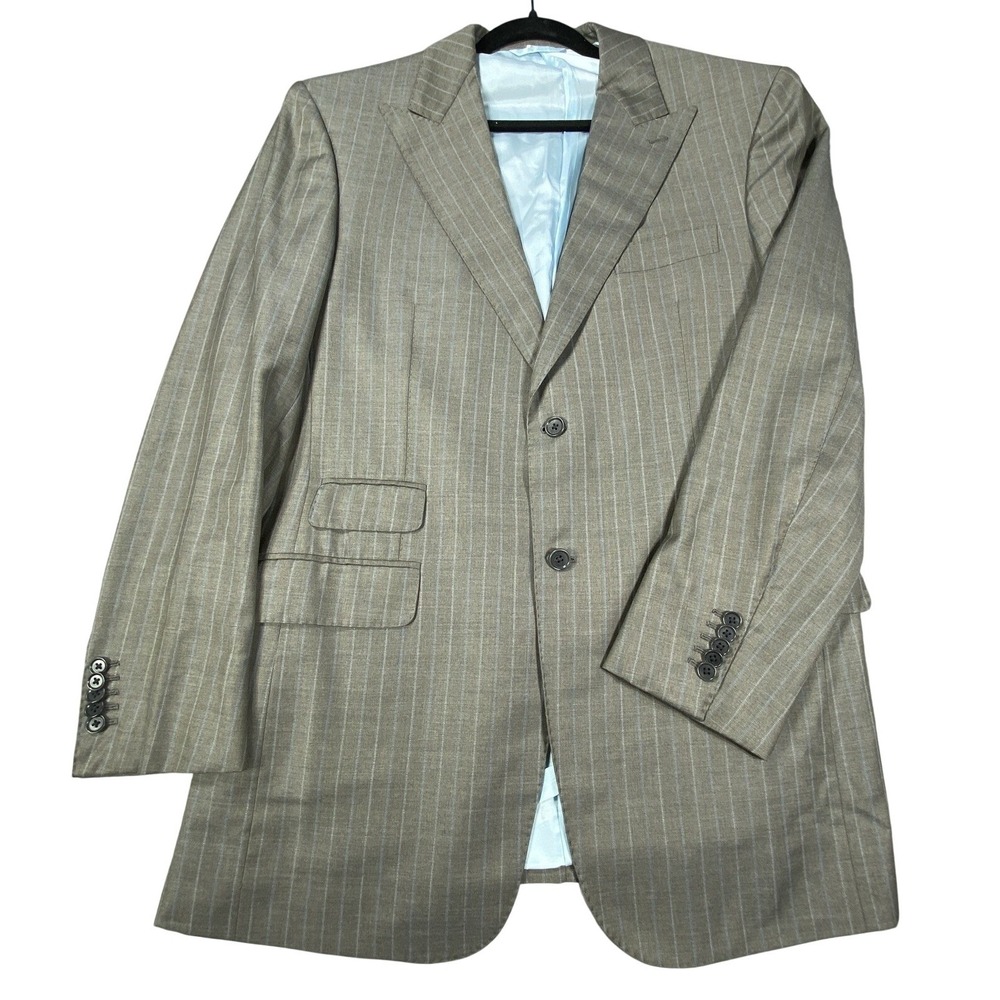 Astor & Black Blazer‎ Jacket 42L Mens Lanificio Marzoni Wool Italy Custom Tailor